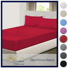 Load image into Gallery viewer, Extra Deep 30cm Fitted Sheet 100% Poly Cotton Single Double King Size Bed Sheets