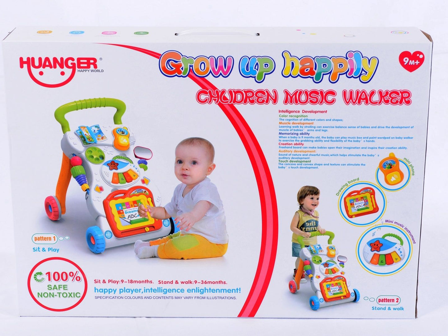 2 In 1 First Steps Baby Walker Sounds and Lights Fun Push Along Walker