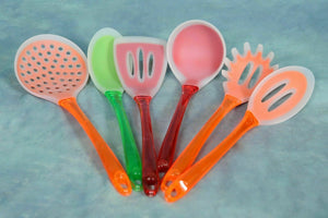 6 in1 Silicone Heat Resistant Non Stick Soft Grip Cooking Kitchen Utensils Tool