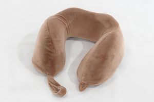 Memory Foam Comfort Neck Support Soft Velour Travel Cushion Pillow