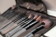 Load image into Gallery viewer, 24 PCS Black Professional Kabuki Brushes Wood Makeup Brush Set +case